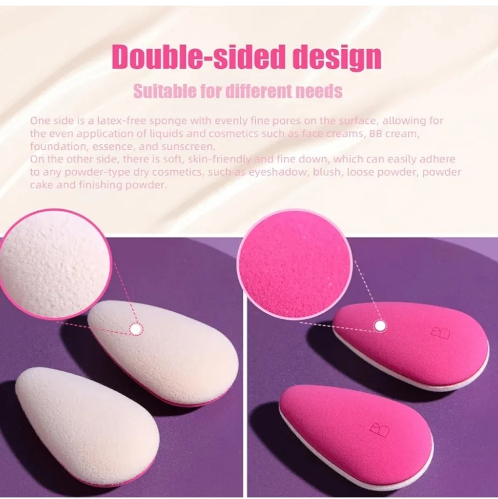 3pc Pink Leopard Makeup Sponge Set
